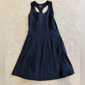 Athleta Black Racerback A-Line Active Midi Dress
